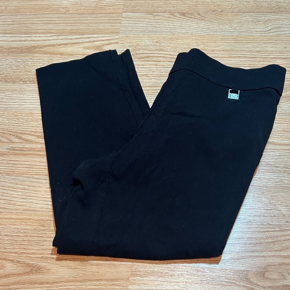 Rafaella Comfort Black Pull On Cropped Pants Womens Size 12 Stretch Trousers